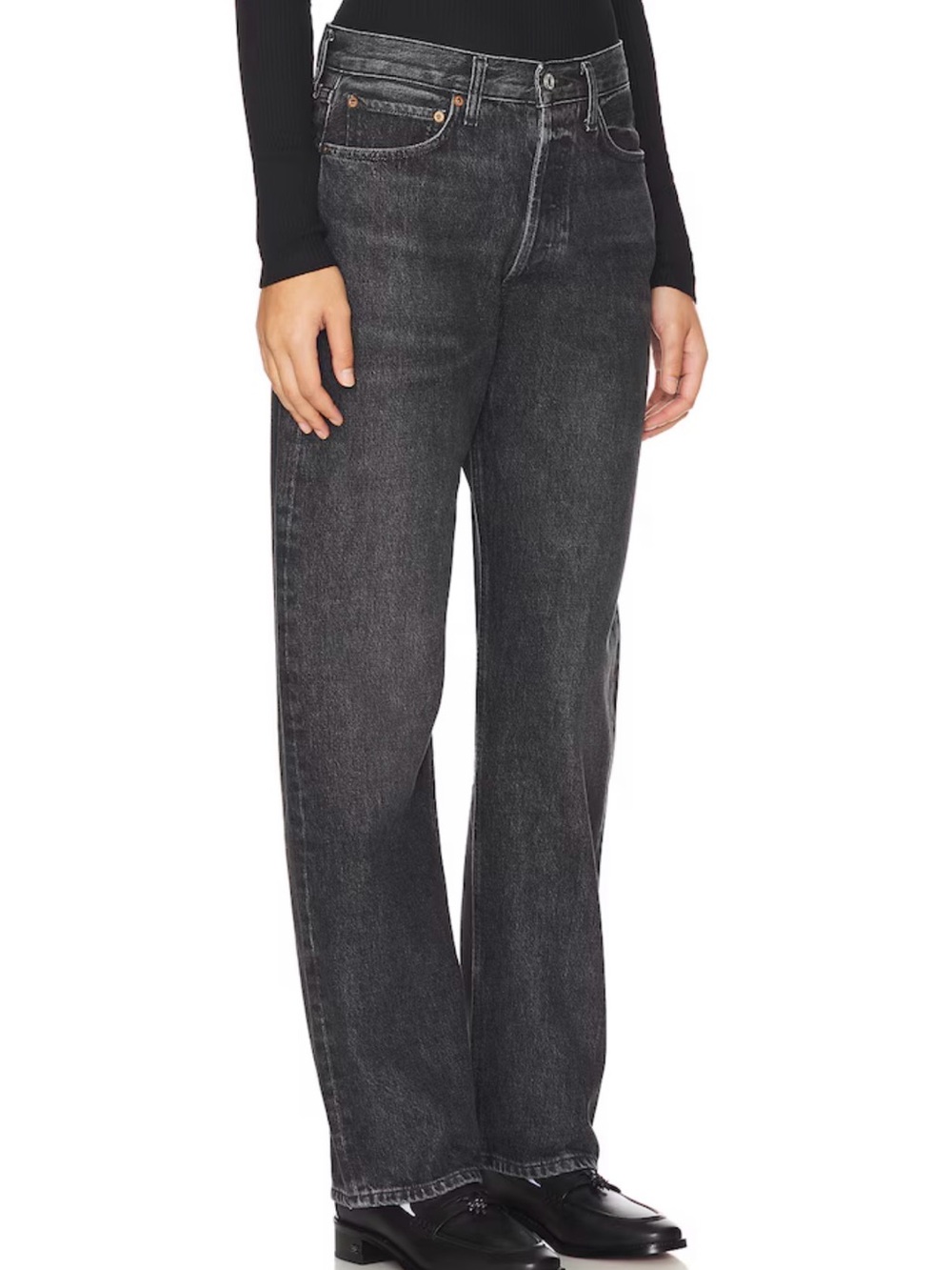 Agolde Kelly High Rise Relaxed Straight Jeans in Eclipse